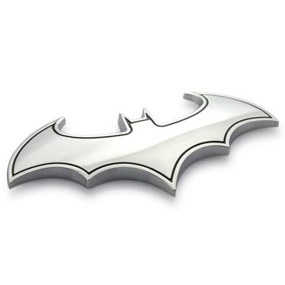 White Metal Bat Car Sticker